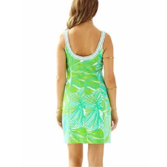 Lilly Pulitzer Tessa Shift Dress in Green Sheen Fronds Place and Size 2 - Picture 3 of 13